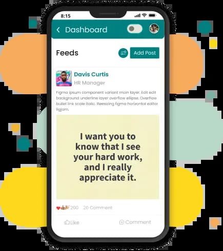Employee engagement feed illustration | Engage HRMS