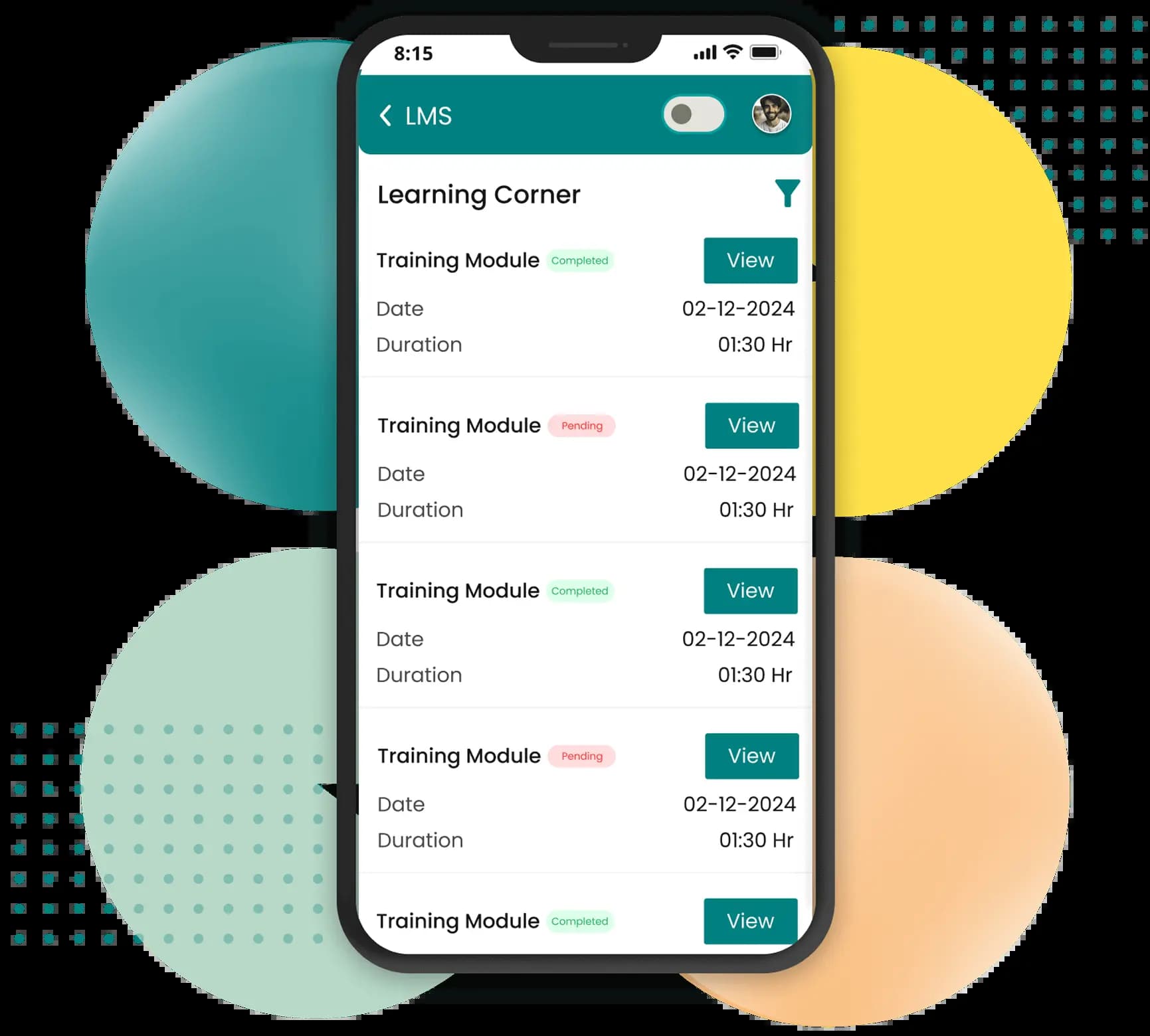 Learning and development dashboard illustration | Engage HRMS
